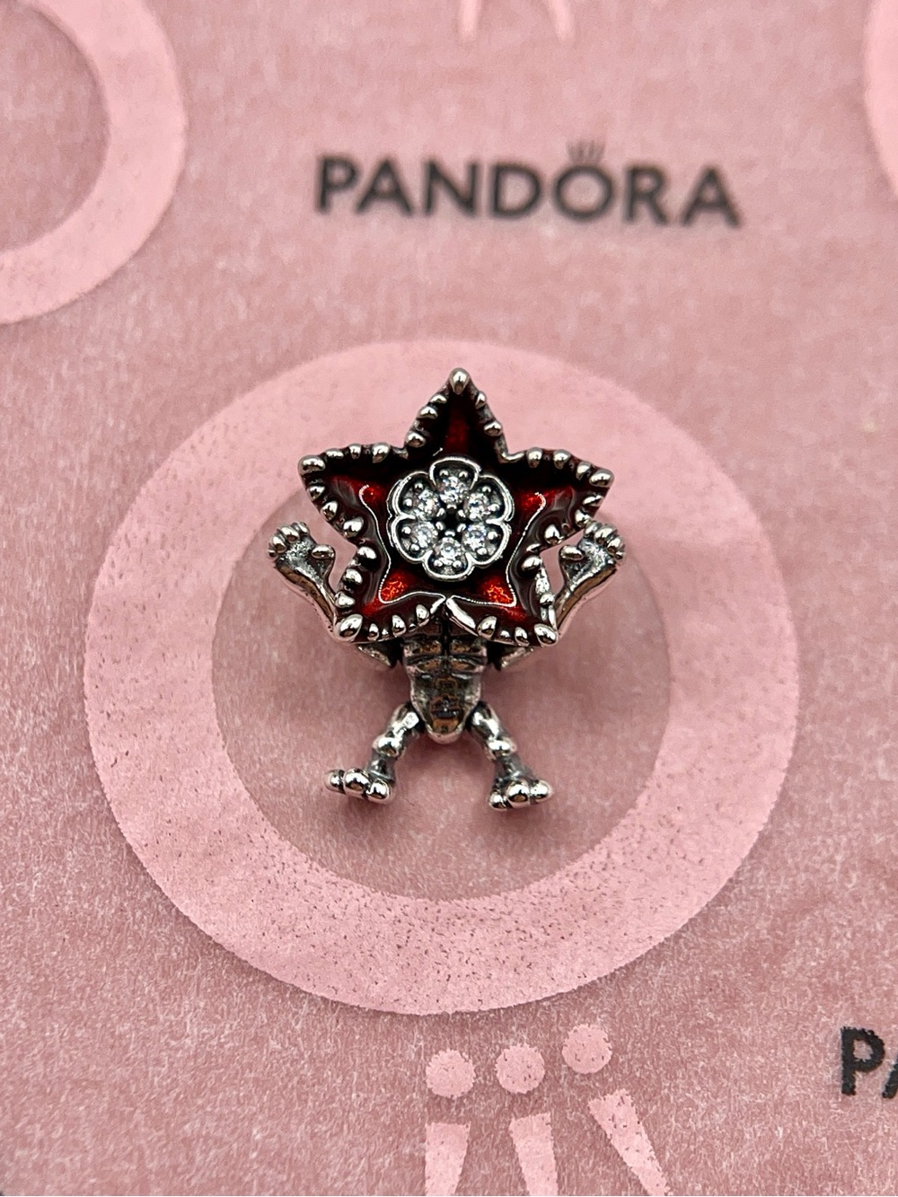 Pandora Stranger Things Demogorgon Movable Arms Legs Red CZ Silver Charm
